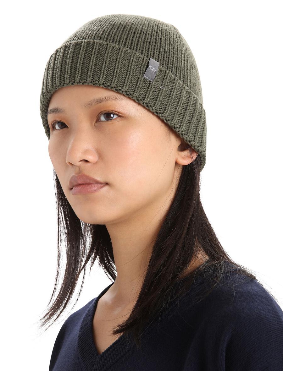 Chapeaux Icebreaker Unisex Merino Vela Cuff Beanie Homme Vert Olive | FR 1089LISH